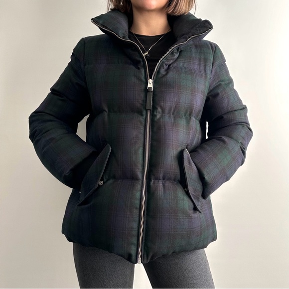 Mackage Mirri Plaid Puffer Jacket Blue Green - Picture 9 of 12